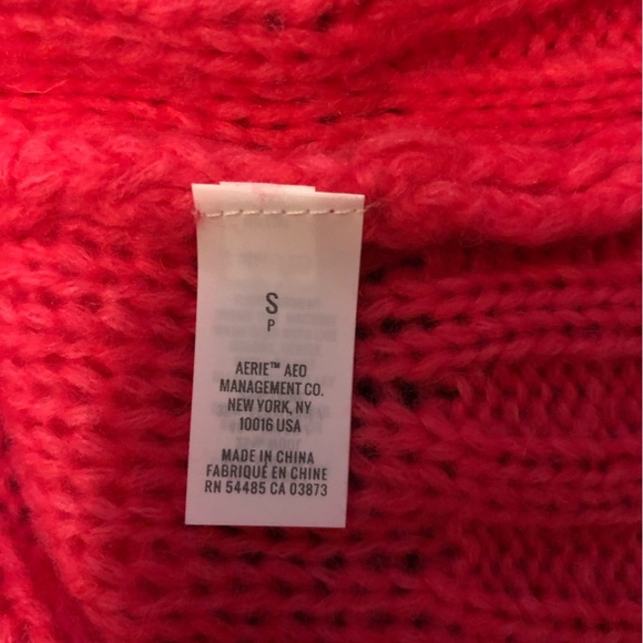 NWOT Aerie Hot Pink Cable Knit Oversized Sweater - Picture 6 of 10